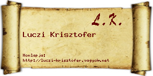 Luczi Krisztofer névjegykártya